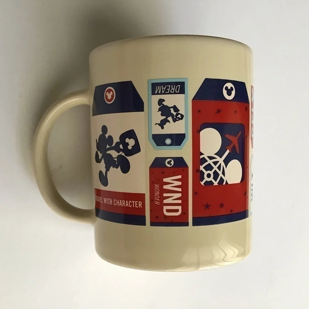 Vintage Disney Parks Luggage Tags Travel Theme Coffee Mug Ceramic Tea Cup MINT